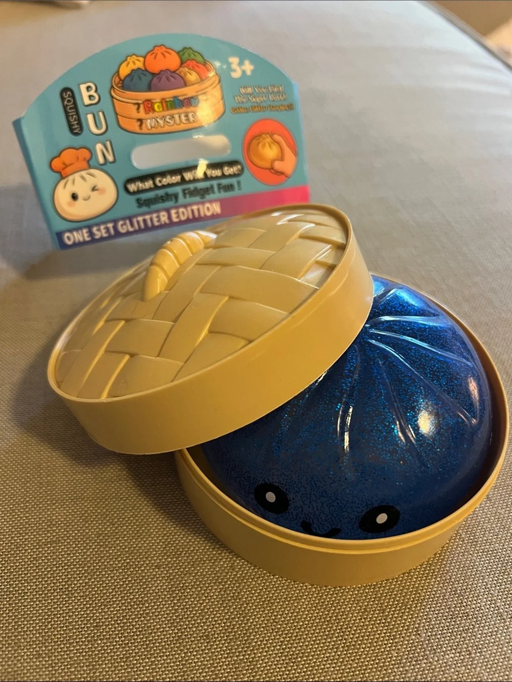 NWT - Squishy Fidget Dumpling Collectable - Blue Glitter Edition